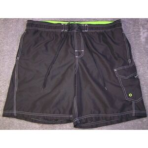 Champion Swim Men's Large 38X8‎ Drawstring Black Trunks Suit